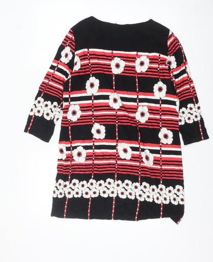M&Co Women’s Multicoloured Floral Striped Tunic Blouse Size 14