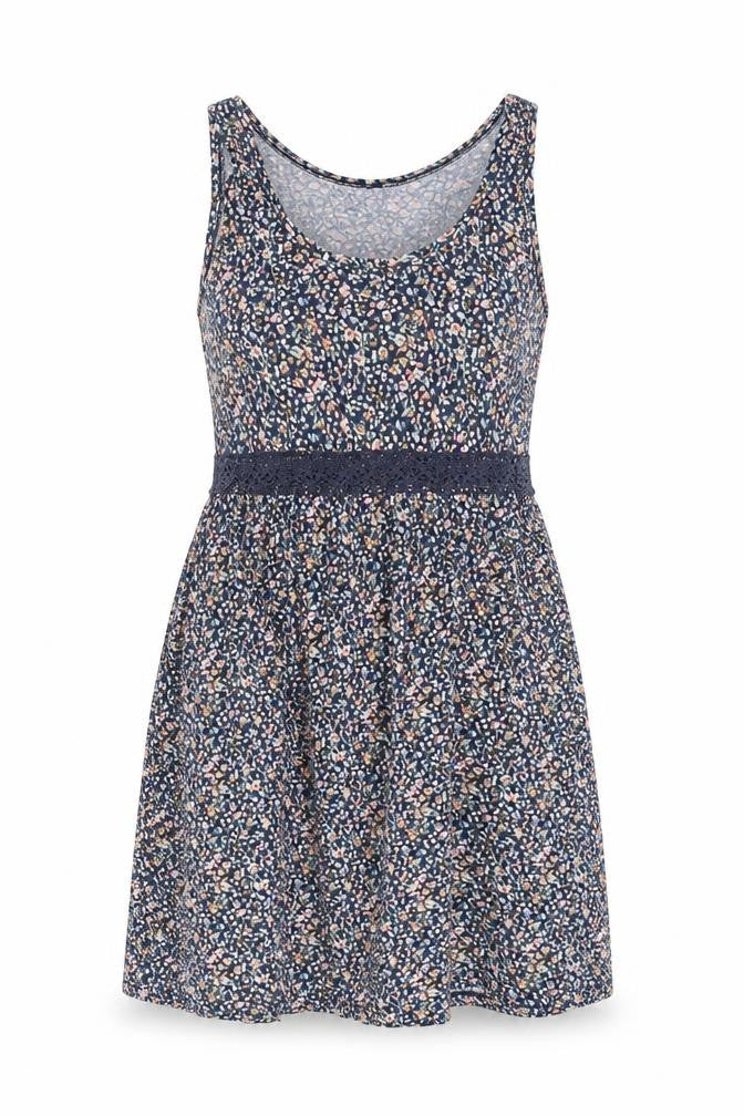 H&M Women’s Multicoloured Floral Cotton Lace Trim Tank Dress Size 12