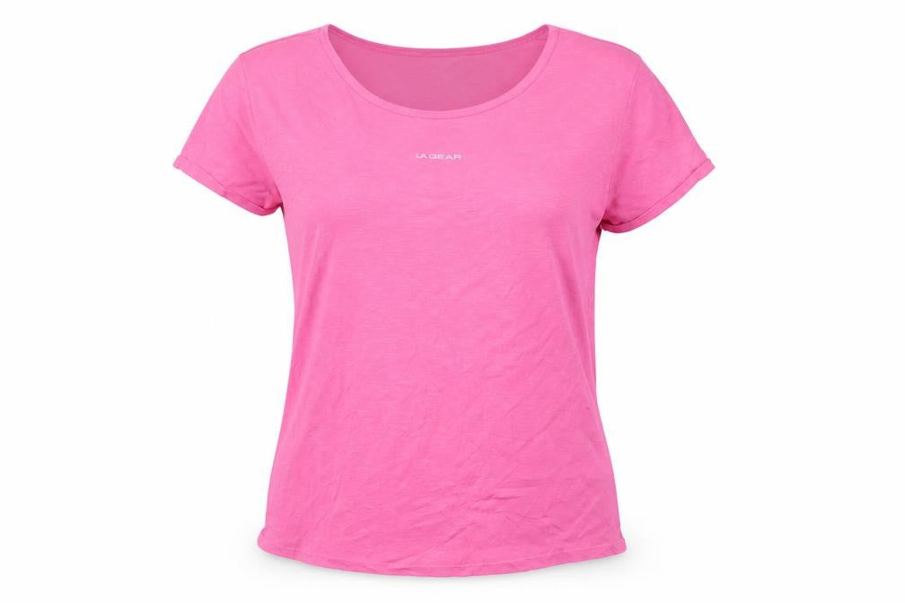 LA Gear Womens Pink Basic Crew Neck Short Sleeve T-Shirt Size 20