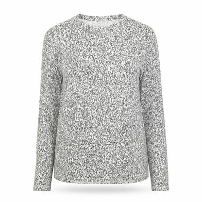COS Womens White Art Print Long Sleeve Jersey Cotton Top Size 12