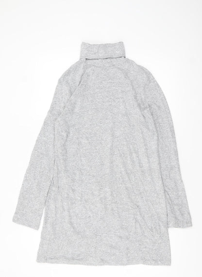 Zara Women Grey Roll Neck Knit Sweater Dress Size S