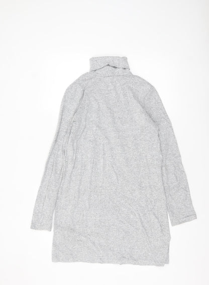 Zara Women Grey Roll Neck Knit Sweater Dress Size S