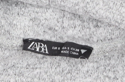 Zara Women Grey Roll Neck Knit Sweater Dress Size S