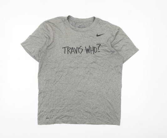 Nike Dri-FIT Men's Grey Sports Graphic T-Shirt Size M