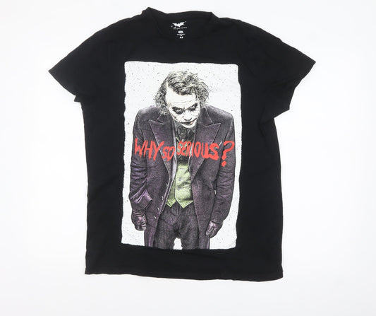 DC Comics Batman Joker Why So Serious Black T-Shirt Men's M
