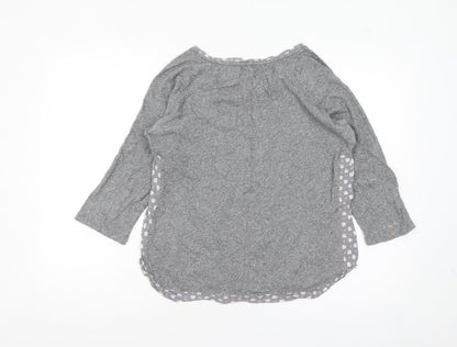 White Stuff Women’s Grey Cotton Modal Tunic Top UK 12 3/4 Sleeve
