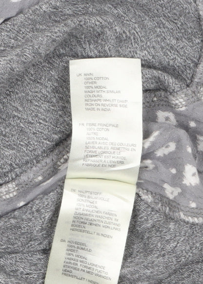 White Stuff Women’s Grey Cotton Modal Tunic Top UK 12 3/4 Sleeve