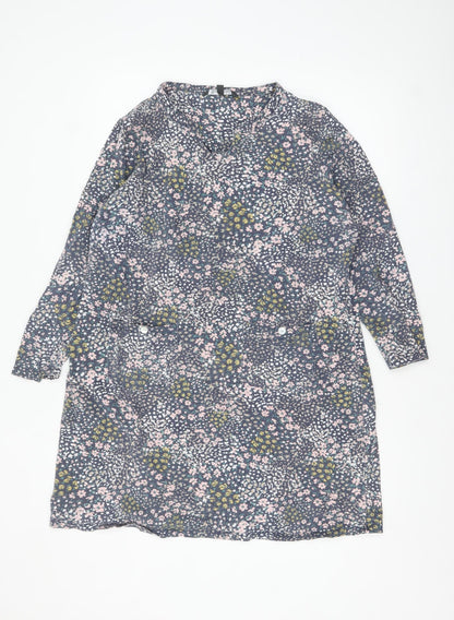 Bonmarché Women’s Blue Floral Cotton Button-Up Shirt Size 16