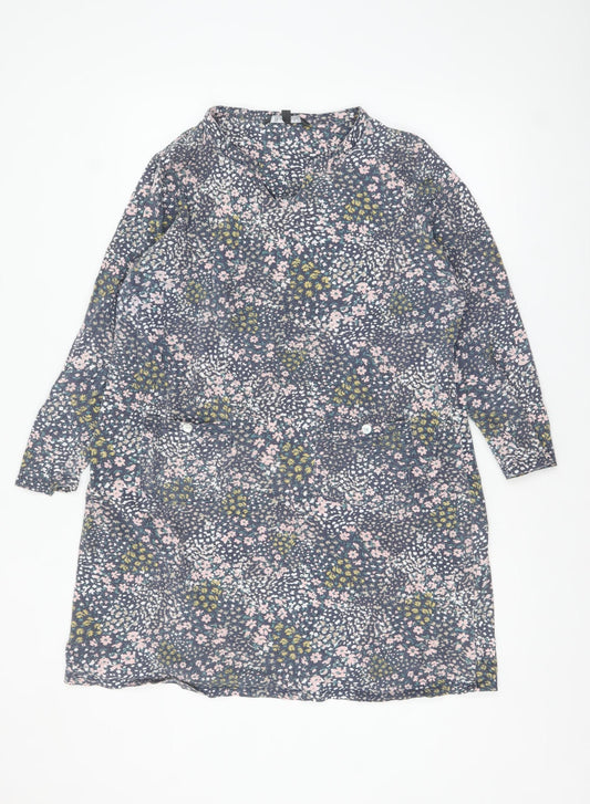 Bonmarché Women’s Blue Floral Cotton Button-Up Shirt Size 16