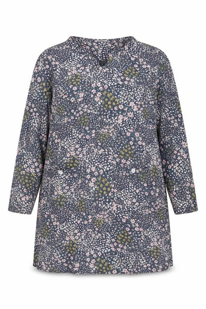 Bonmarché Women’s Blue Floral Cotton Button-Up Shirt Size 16