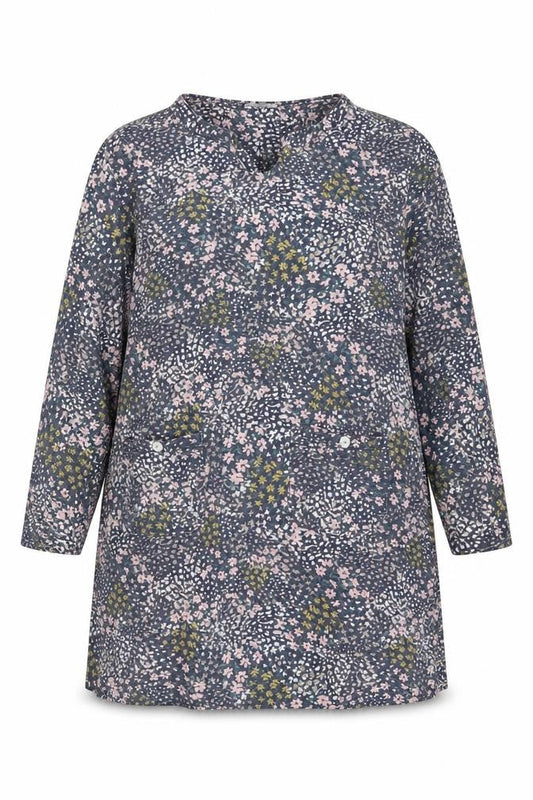 Bonmarché Women’s Blue Floral Cotton Button-Up Shirt Size 16