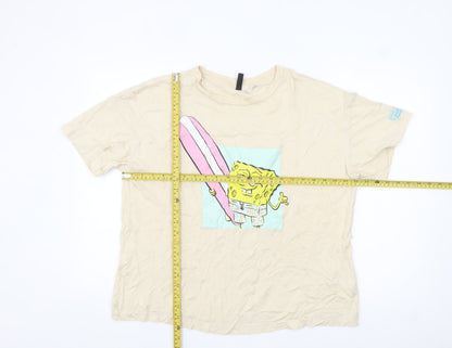 H&M Divided Womens Beige XS SpongeBob Graphic T-Shirt