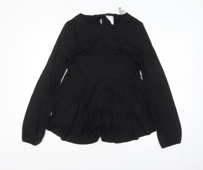 ASOS Women's Black Long Sleeve Tunic Blouse Size 8