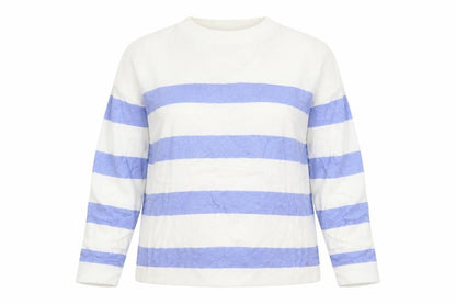 F&F Women’s Blue Striped Crew Neck Knit Jumper Size S
