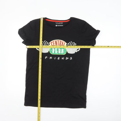 Character.com Girls Black Friends Central Perk Graphic T-Shirt 14-15 Years