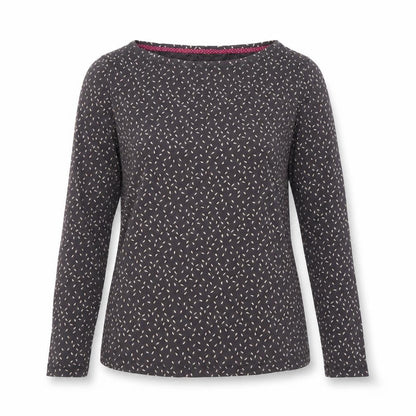 White Stuff Women’s Black Floral Cotton Blouse UK 10 Long Sleeve
