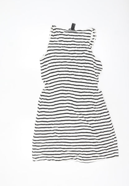 H&M Women’s Black White Striped Tank Dress Size 12