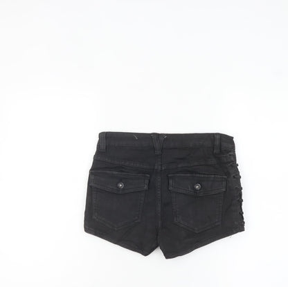 Free People Womens Black Size 10 High Rise Denim Hot Pants Shorts
