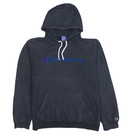 Champion Men's Black Pullover Hoodie XL Logo Fleece Sweatshirt