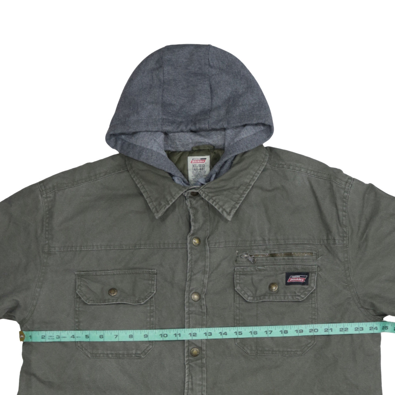 Dickies Men's Green XL Hooded Shirt Jacket Workwear Style