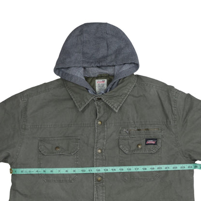 Dickies Men's Green XL Hooded Shirt Jacket Workwear Style