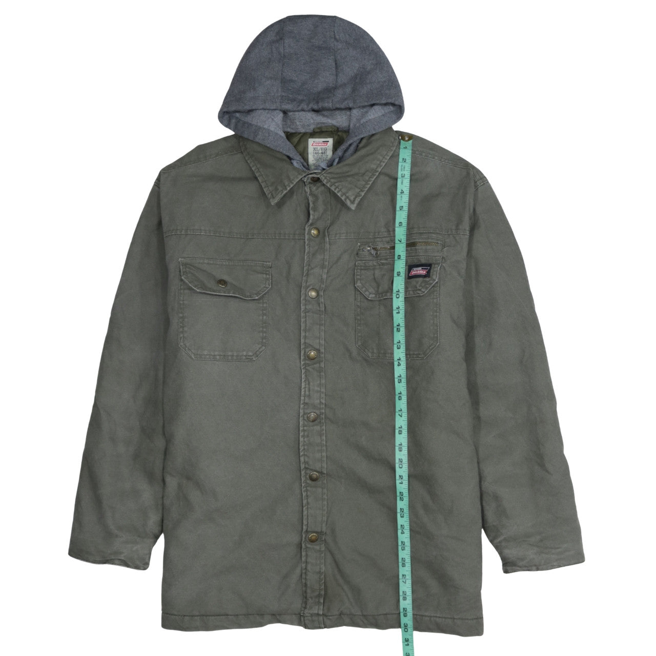 Dickies Men's Green XL Hooded Shirt Jacket Workwear Style