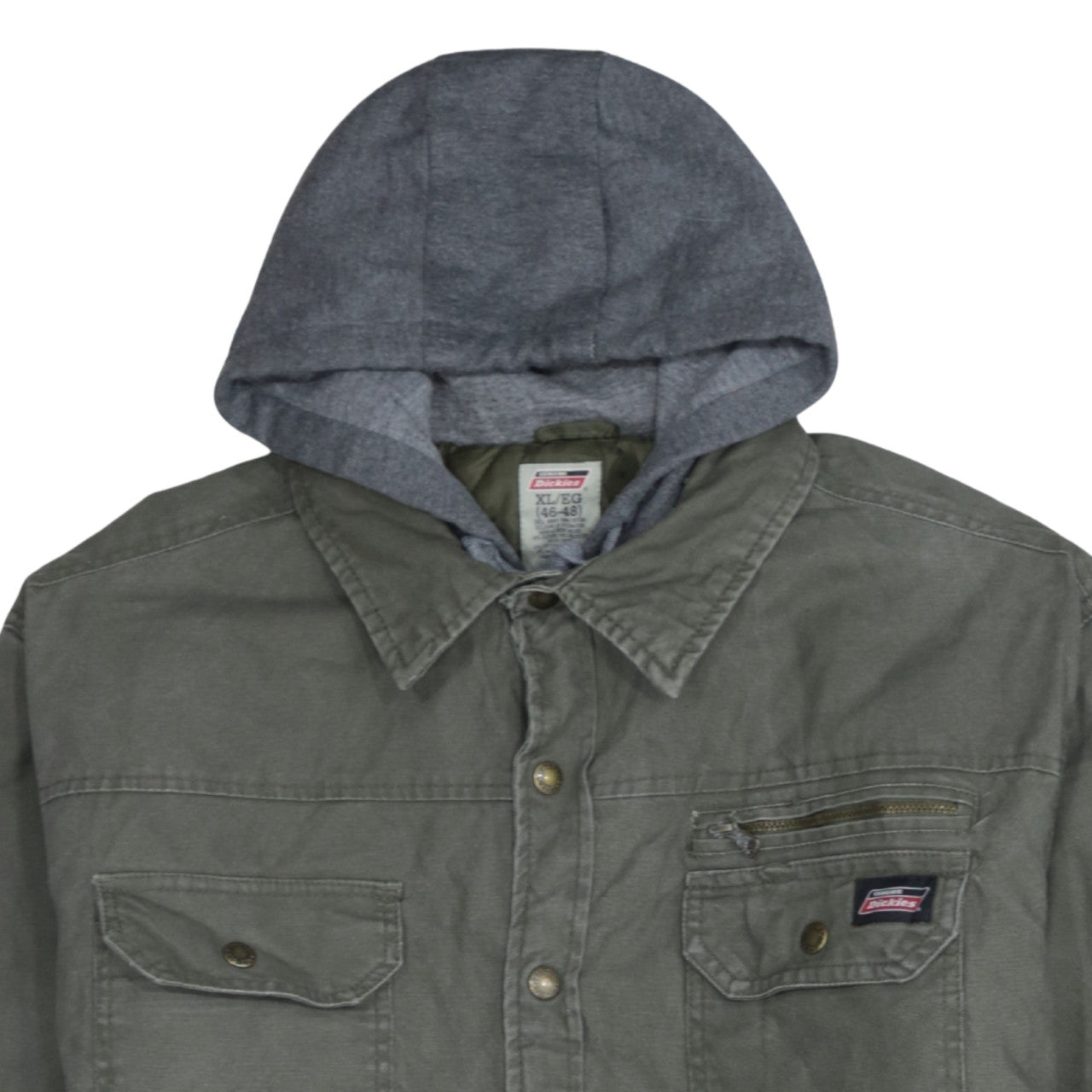 Dickies Men's Green XL Hooded Shirt Jacket Workwear Style