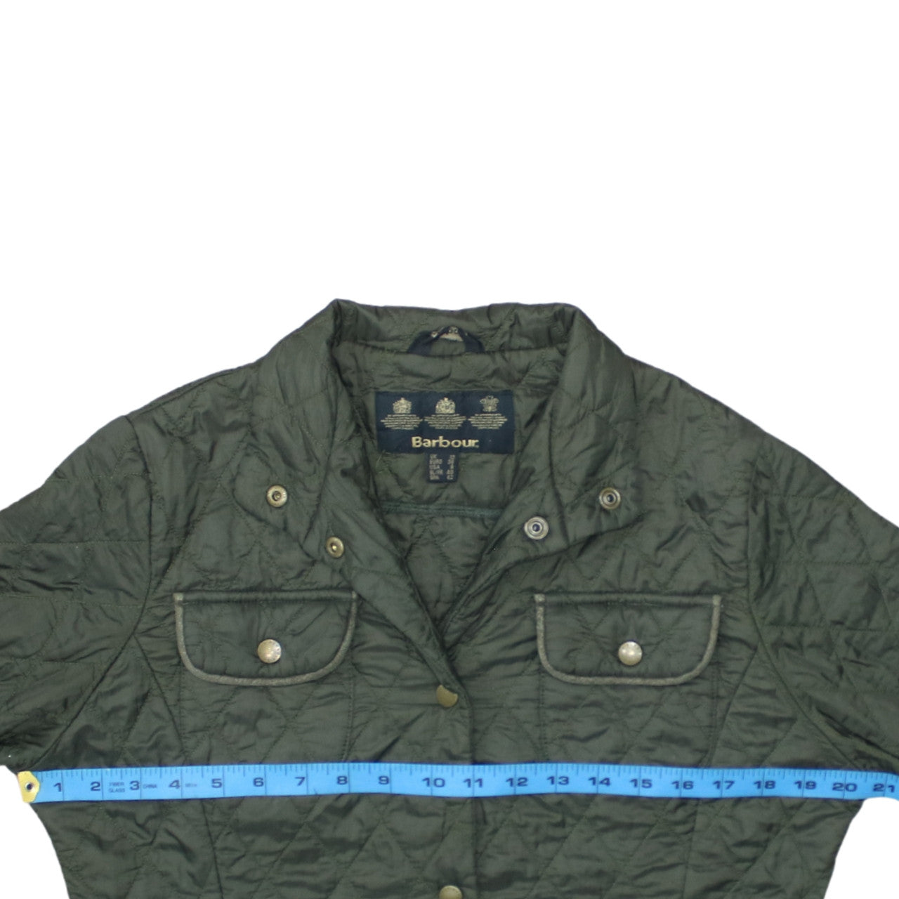 Barbour Womens Green Quilted Jacket Size 12 Lightweight Country Coat