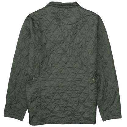 Barbour Womens Green Quilted Jacket Size 12 Lightweight Country Coat