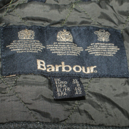 Barbour Womens Green Quilted Jacket Size 12 Lightweight Country Coat