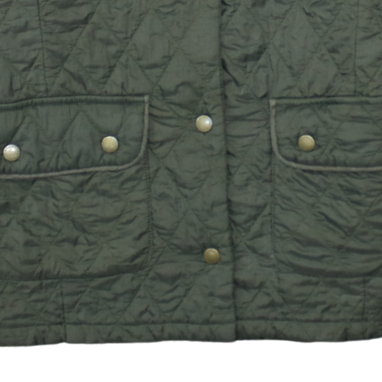 Barbour Womens Green Quilted Jacket Size 12 Lightweight Country Coat