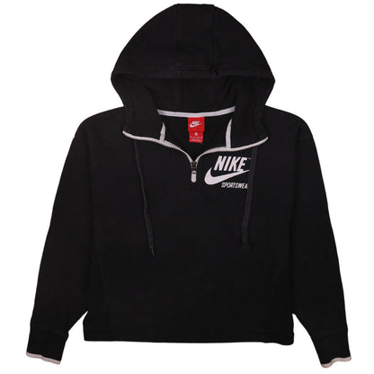 Nike Womens Black XS 1/2 Zip Hooded Sportswear Sweatshirt