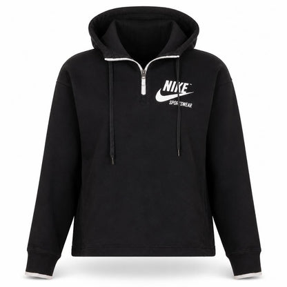 Nike Womens Black XS 1/2 Zip Hooded Sportswear Sweatshirt