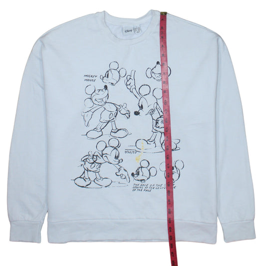 Disney Primark Women White Mickey Mouse Sweatshirt Size L