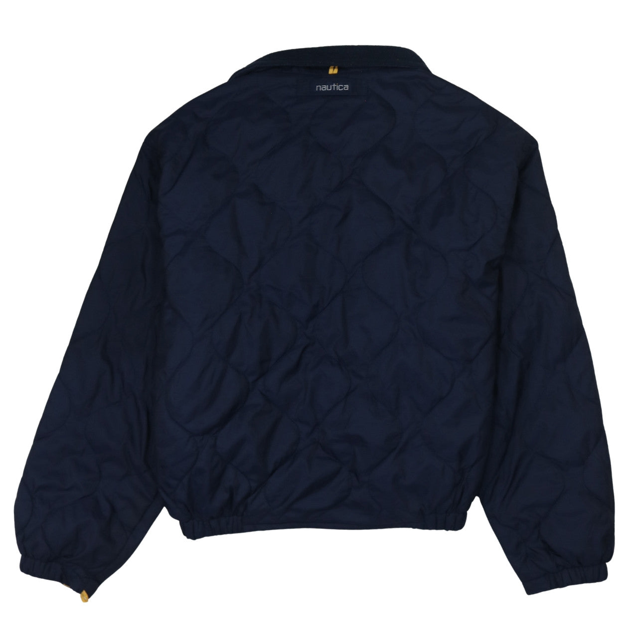 Nautica Women's Blue Quilted Bomber Jacket L Nylon Full Zip
