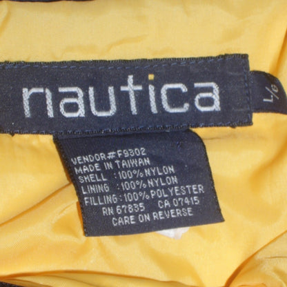 Nautica Women's Blue Quilted Bomber Jacket L Nylon Full Zip