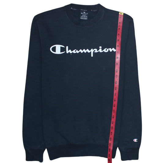 Champion Men's Black Small Crew Neck Pullover Sweatshirt