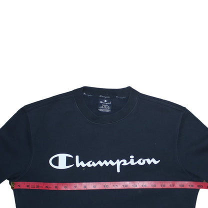 Champion Men's Black Small Crew Neck Pullover Sweatshirt