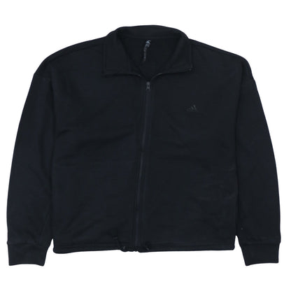 Adidas Women Black Full Zip Sweatshirt Size 14 Classic Fit