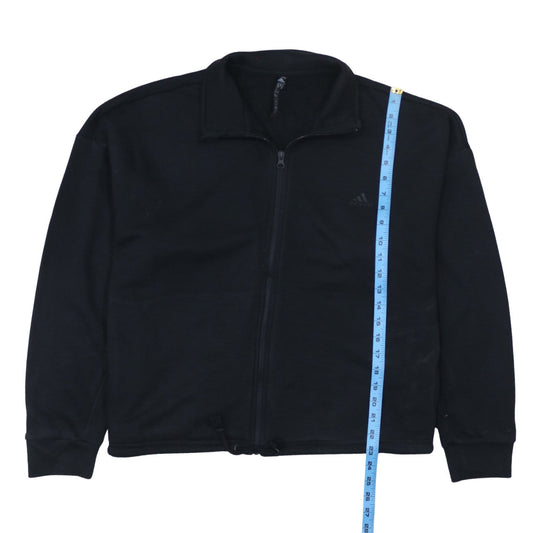 Adidas Women Black Full Zip Sweatshirt Size 14 Classic Fit