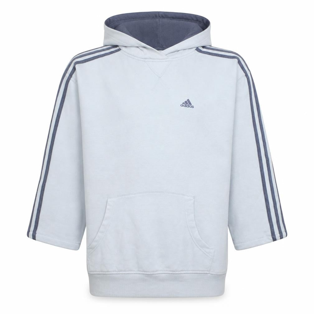 Adidas Mens White Pullover 3/4 Sleeve Hoodie Size L Sports Fleece