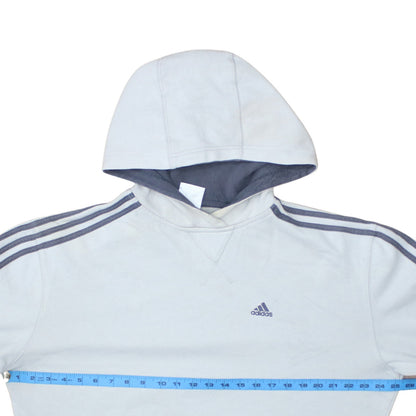 Adidas Mens White Pullover 3/4 Sleeve Hoodie Size L Sports Fleece
