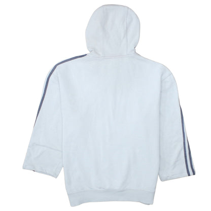 Adidas Mens White Pullover 3/4 Sleeve Hoodie Size L Sports Fleece