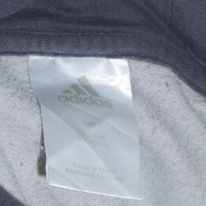 Adidas Mens White Pullover 3/4 Sleeve Hoodie Size L Sports Fleece