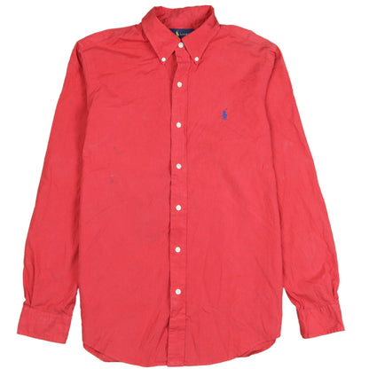 Ralph Lauren Men's Red Slim Fit Cotton Button-Down Shirt Size S