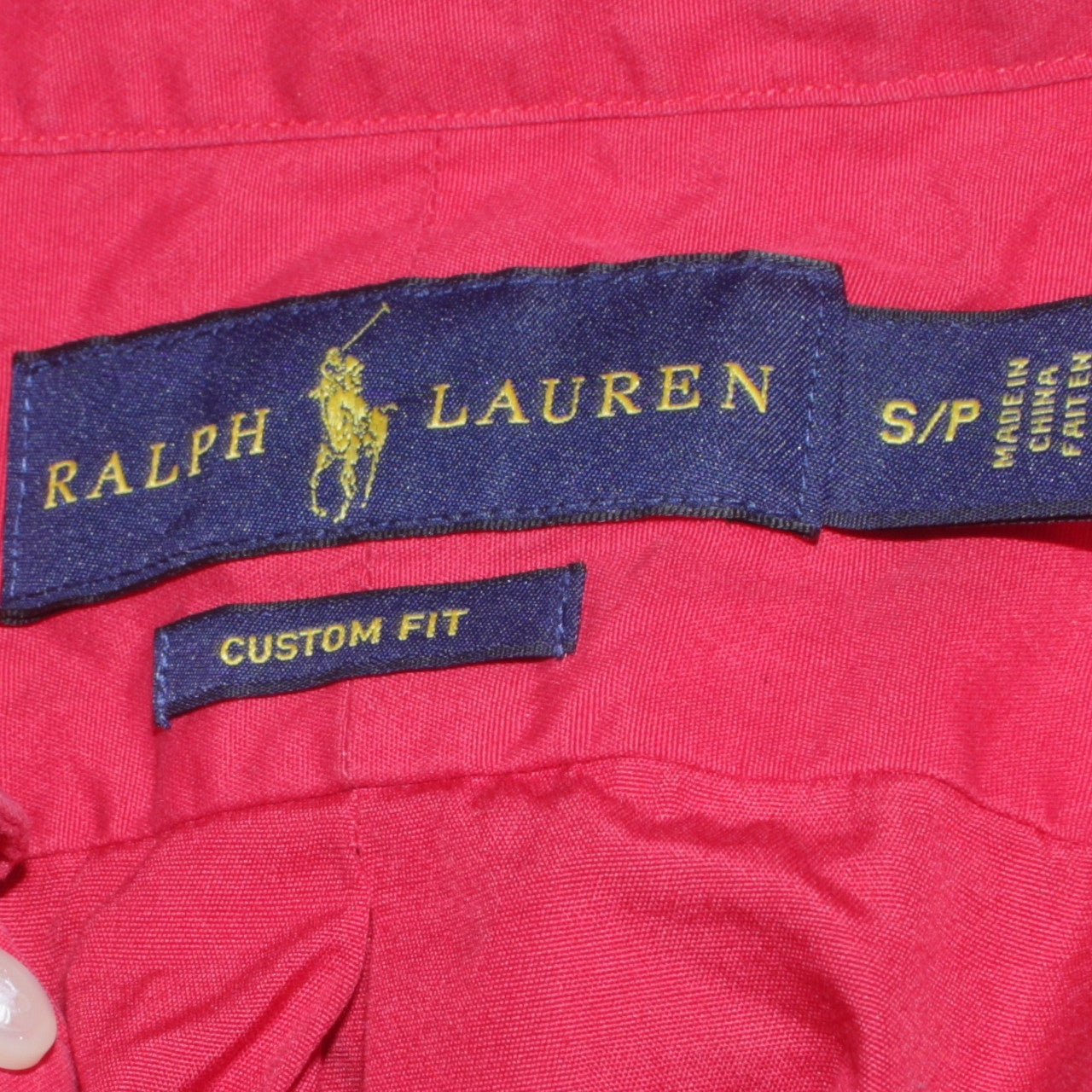 Ralph Lauren Men's Red Slim Fit Cotton Button-Down Shirt Size S