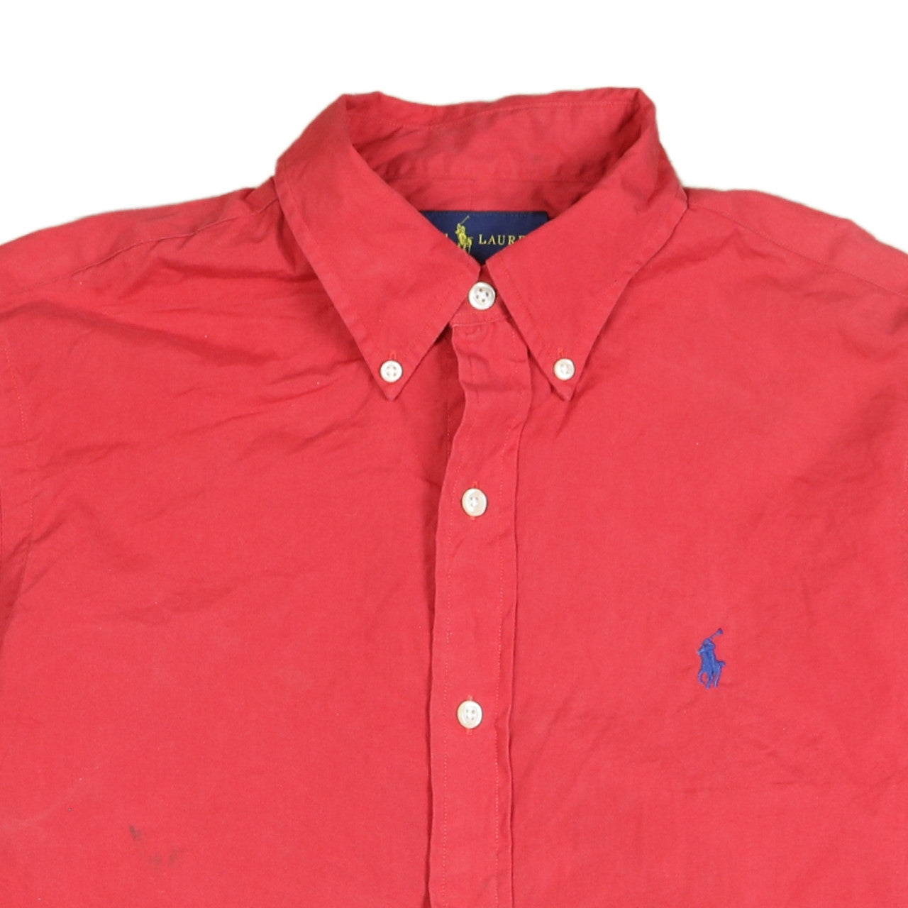 Ralph Lauren Men's Red Slim Fit Cotton Button-Down Shirt Size S