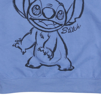 Disney Women Blue Stitch Graphic Sweatshirt Size L 14/16