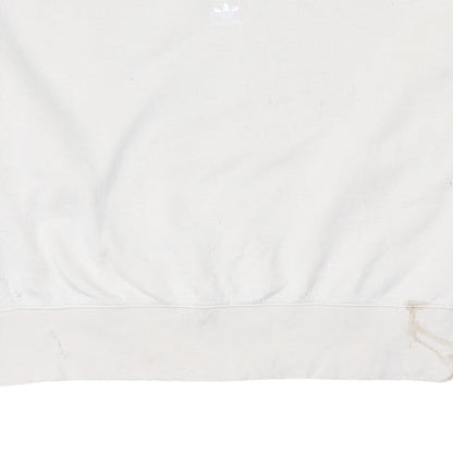 Adidas Women White Crew Neck Cotton Pullover Sweatshirt Size 10
