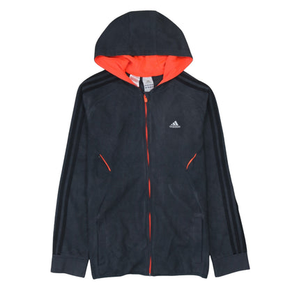 Adidas Boys Black Full Zip Hoodie Jacket Size 14-15 Years